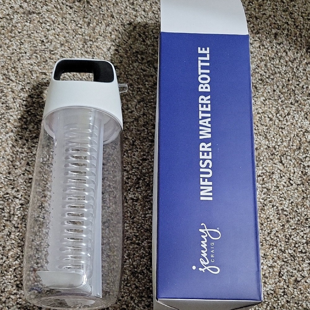 Clear Infuser Water Bottle with White Lid